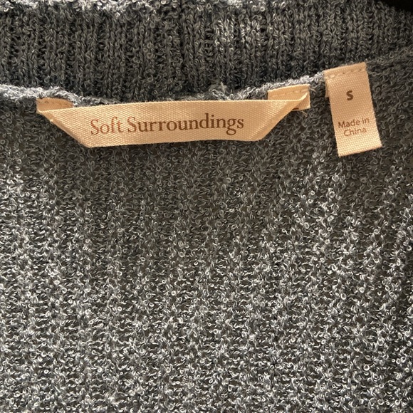 Soft Surroundings cardigan in blue boucle with intricate knit pattern, size S. - Picture 3 of 6